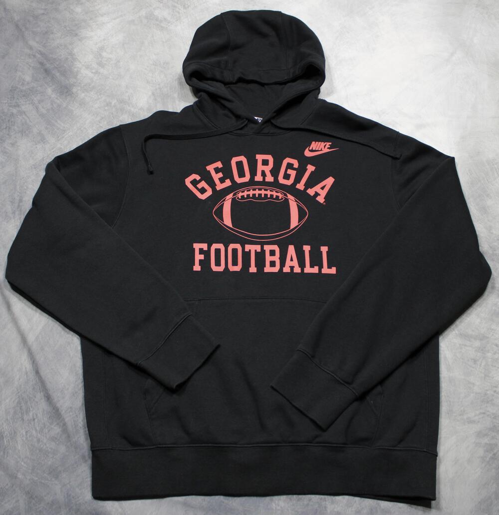 Georgia Bulldogs Hoodie Sweatshirt Mens Medium Black NCAA Football Nike Pullover
